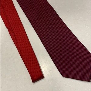 Tommy Hilfiger red 100% silk tie.